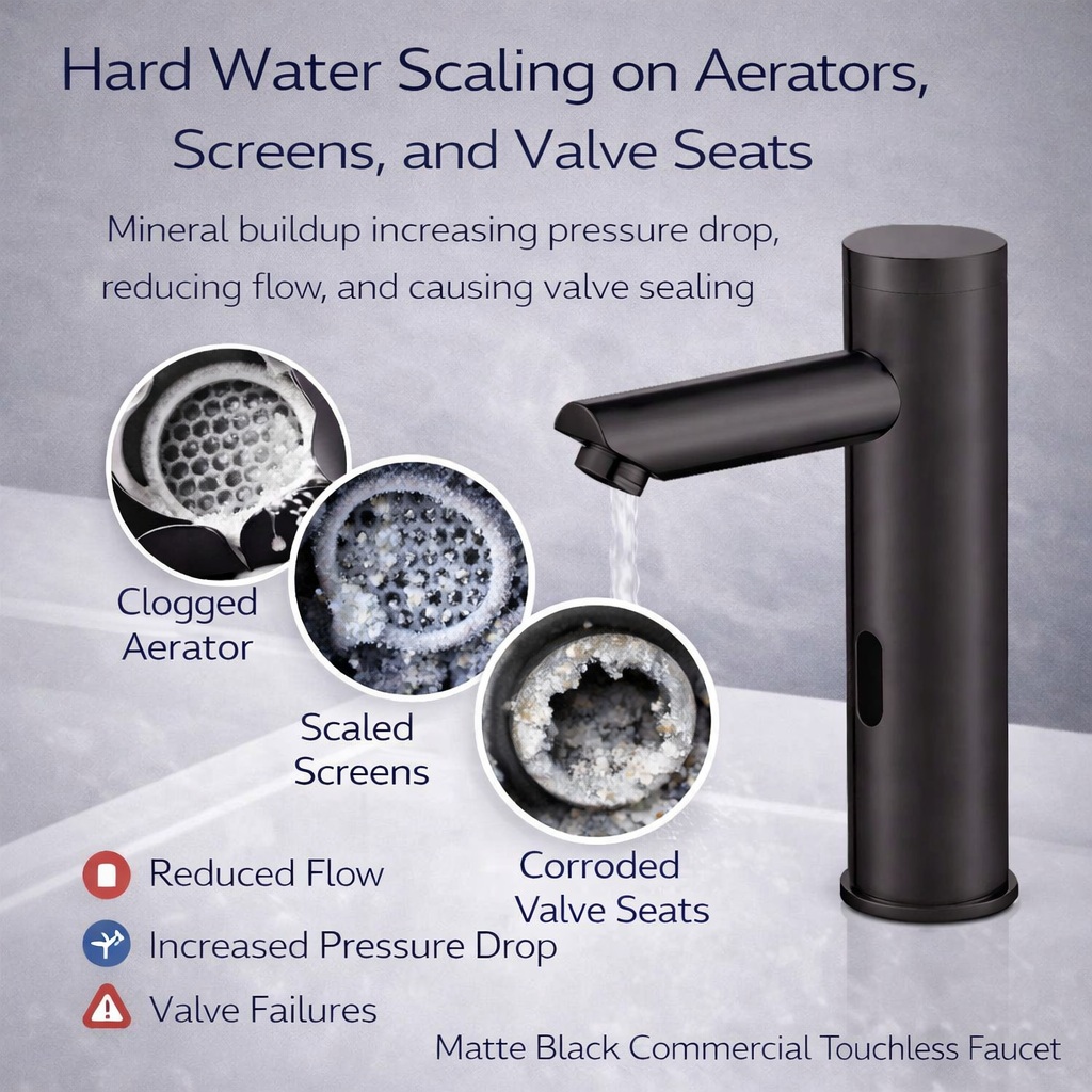 Matte black commercial touchless faucet